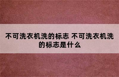 不可洗衣机洗的标志 不可洗衣机洗的标志是什么